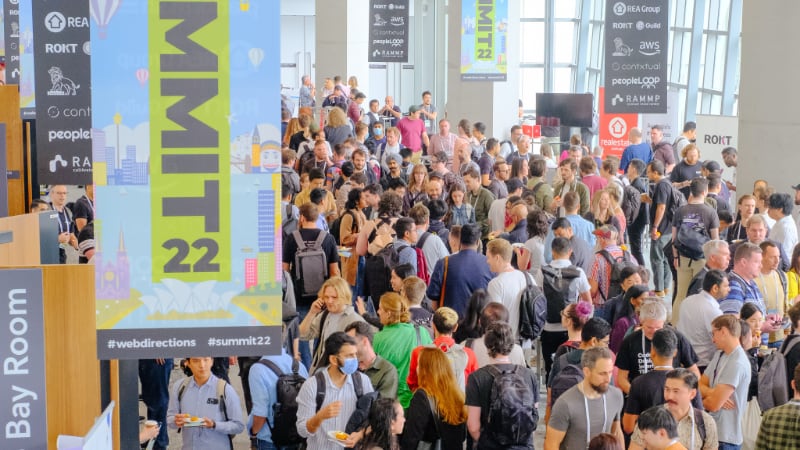 Crowd at a conference.