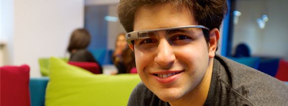 Hadi Michael wearing Google Glass