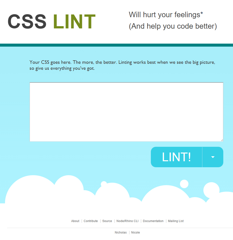 CSSLint screenshot